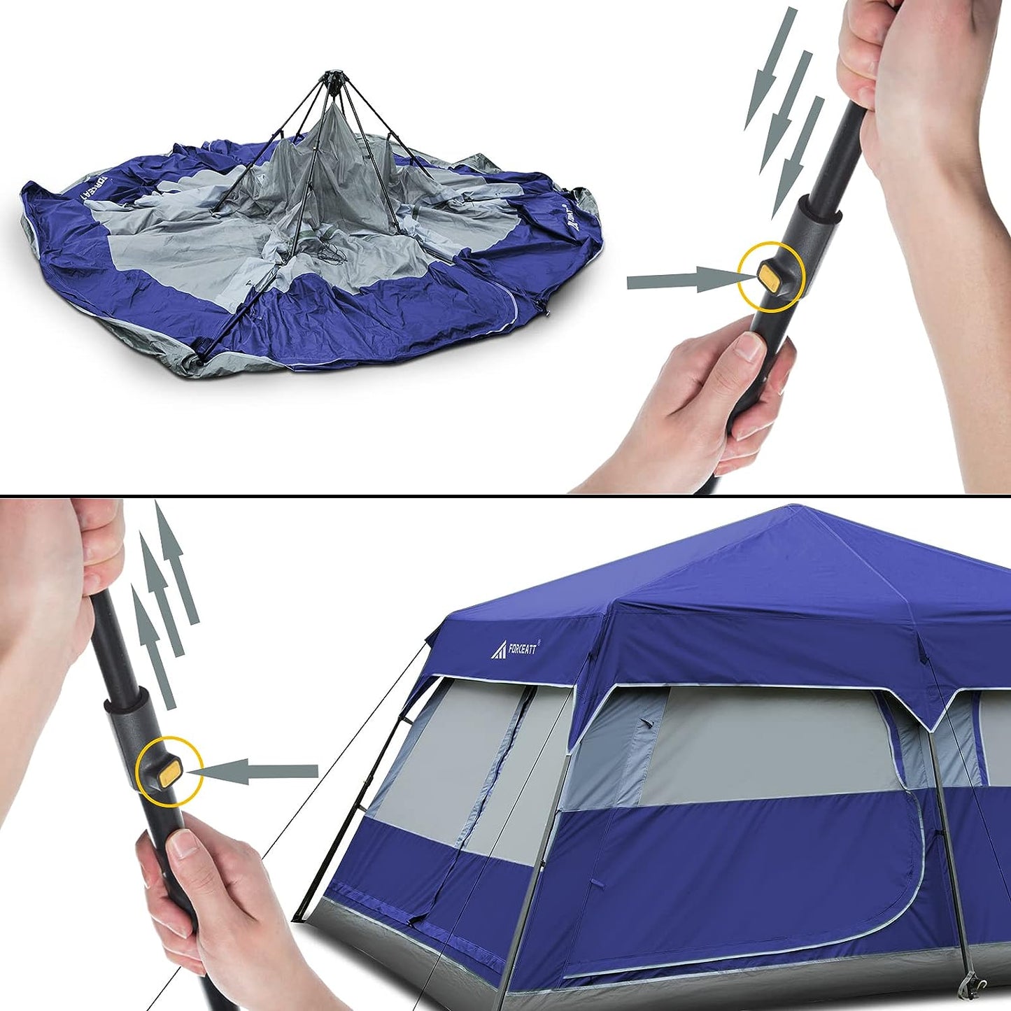 Camping Tent for 2/10 Person, Lightweight & Waterproof Backpacking Tent with Removable Rain Fly for 4 Seasons, Portable Dome Cabin Tent Suitable for Family Gatherings, Hiking, Travel.