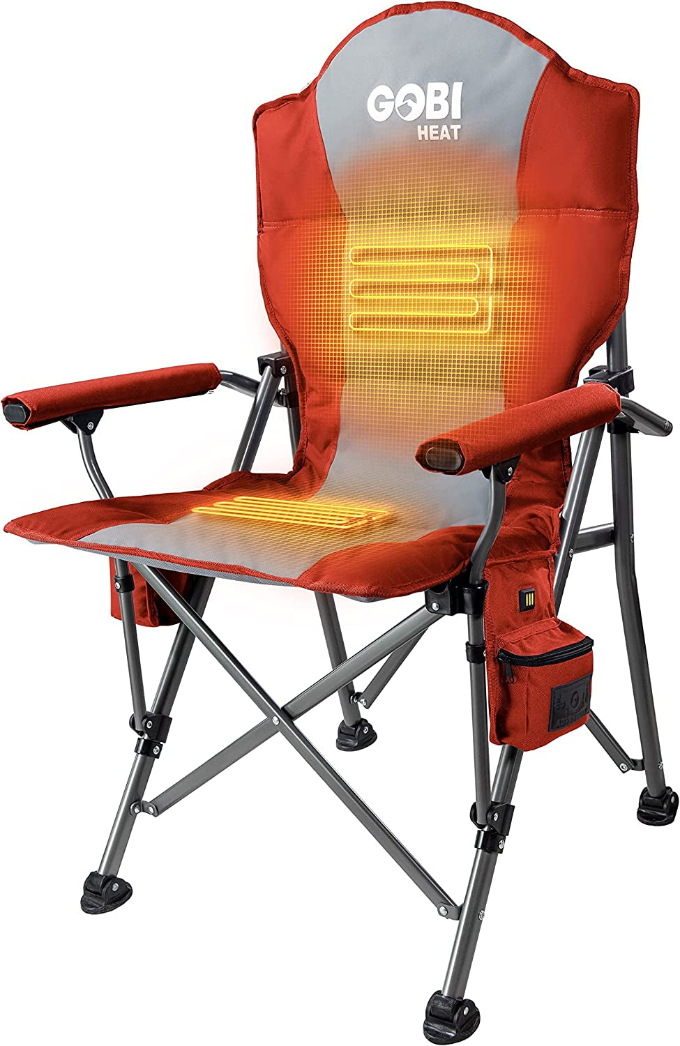 Terrain Heated Camping Chair - 9 Hrs of Heat | with Battery & Charging Cable | 3 Heat Settings (Flare)